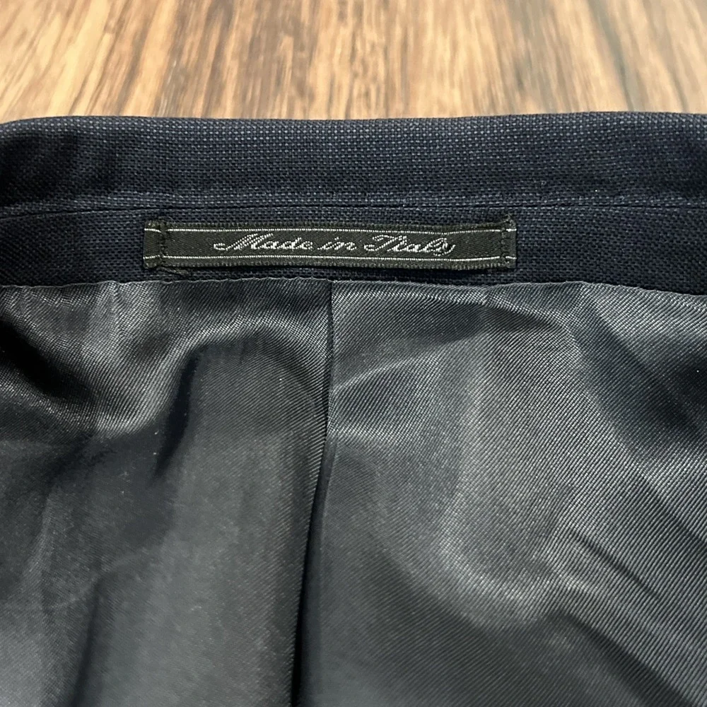 Ermenegildo Zegna Blazer Mens 44R EU54 worsted Super 100's Navy Made In Italy